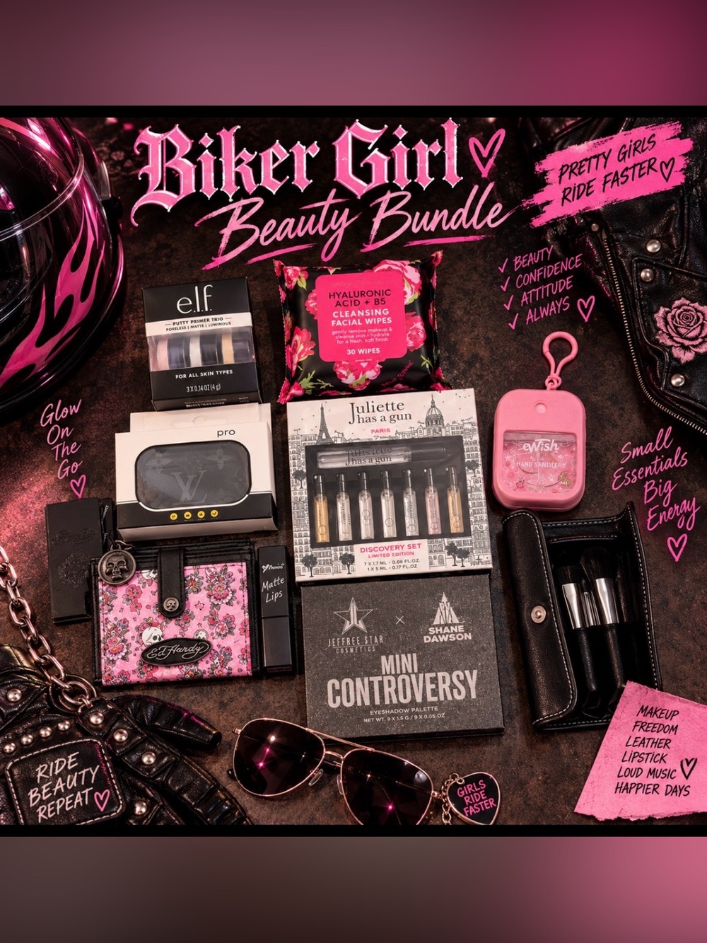 Biker Girl Beauty Bundle - Pink Accents